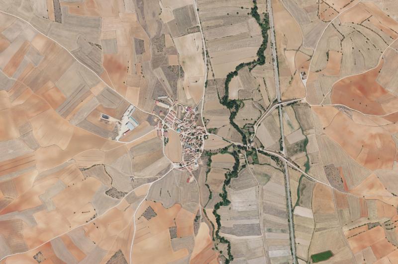 Ortofoto actual del núcleo de Villahermosa del Campo
