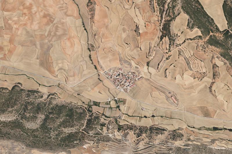 Ortofoto actual del núcleo de Villanueva del Rebollar de la Sierra