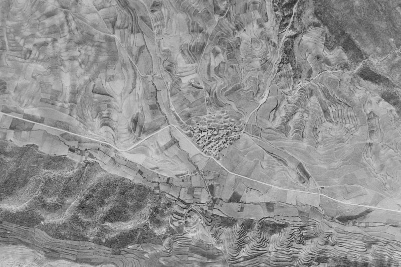 Ortofoto de 1956-1957 del núcleo de Villanueva del Rebollar de la Sierra