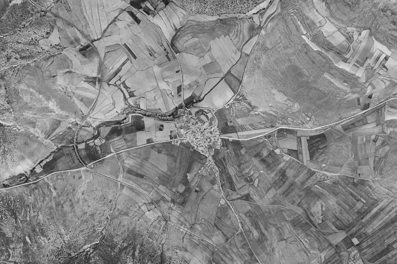 Ortofoto de 1956-1957 del núcleo de Villar del Salz