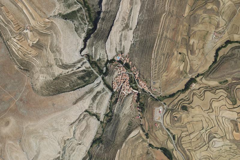 Ortofoto actual del núcleo de Villarroya de los Pinares