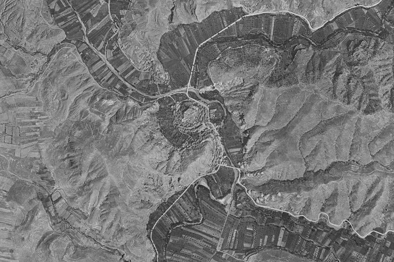 Ortofoto de 1956-1957 del núcleo de Villel