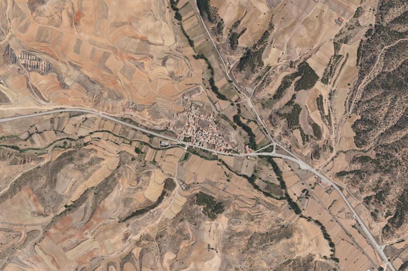Ortofoto actual del núcleo de Vivel del Río Martín