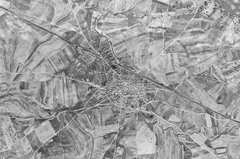 Ortofoto de 1956-1957 del núcleo de Alcañizo