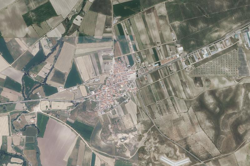 Ortofoto actual del núcleo de Alcolea de Tajo