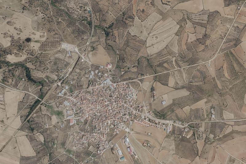 Ortofoto actual del núcleo de Aldeanueva de Barbarroya