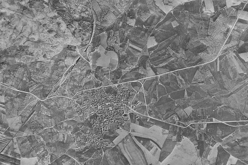 Ortofoto de 1956-1957 del núcleo de Aldeanueva de Barbarroya