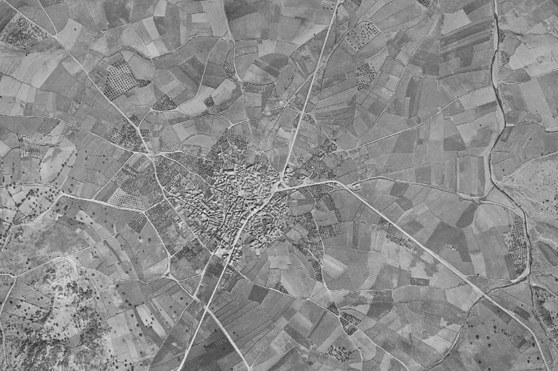 Ortofoto de 1956-1957 del núcleo de Aldeanueva de San Bartolomé