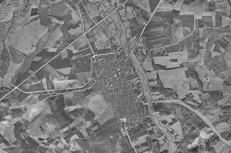 Ortofoto de 1956-1957 del núcleo de Belvís de la Jara