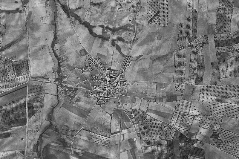 Ortofoto de 1956-1957 del núcleo de Burguillos de Toledo