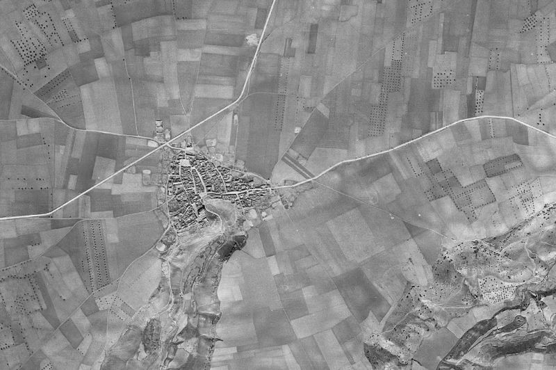 Ortofoto de 1956-1957 del núcleo de Cabañas de Yepes