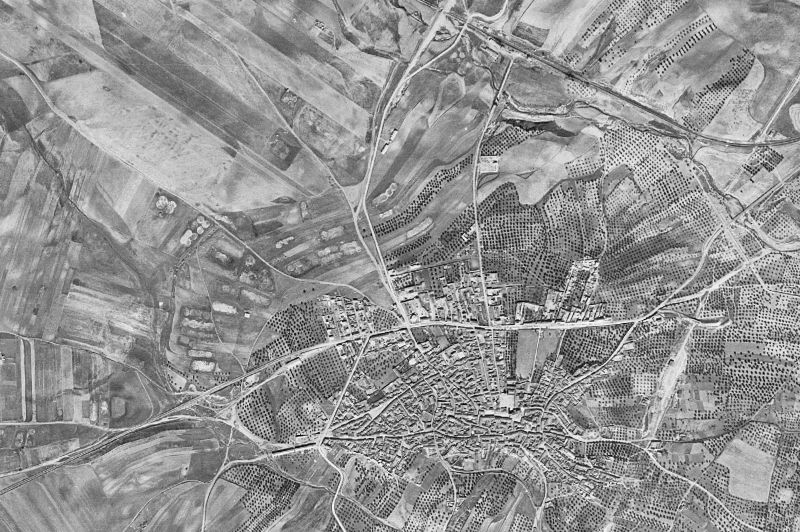 Ortofoto de 1956-1957 del núcleo de Calera y Chozas