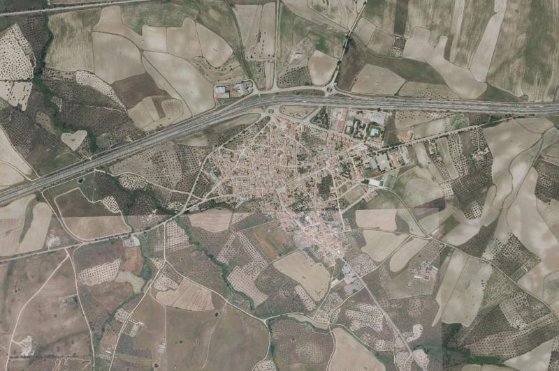 Ortofoto actual del núcleo de Calzada de Oropesa