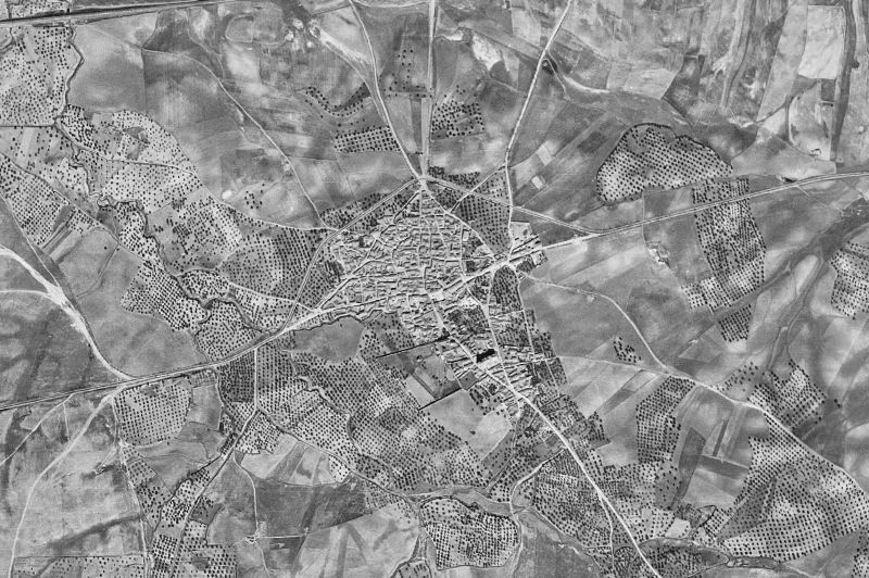 Ortofoto de 1956-1957 del núcleo de Calzada de Oropesa