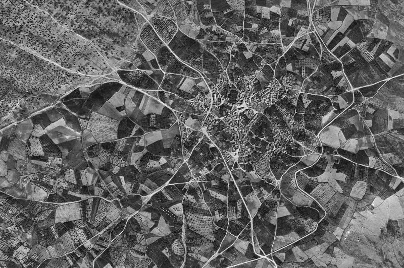 Ortofoto de 1956-1957 del núcleo de El Campillo de la Jara