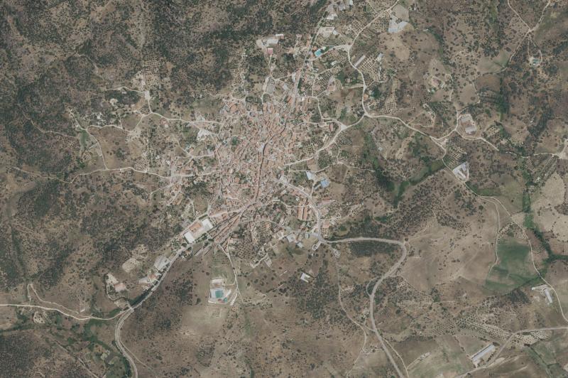 Ortofoto actual del núcleo de Castillo de Bayuela