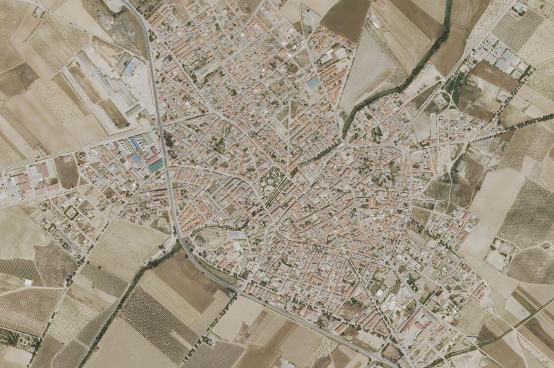 Ortofoto actual del núcleo de Corral de Almaguer