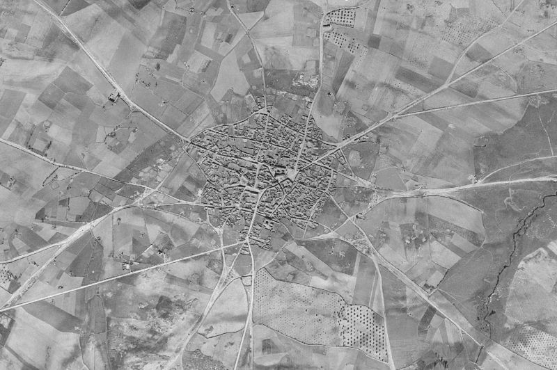 Ortofoto de 1956-1957 del núcleo de Cuerva