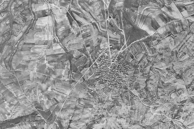 Ortofoto de 1956-1957 del núcleo de Herreruela de Oropesa