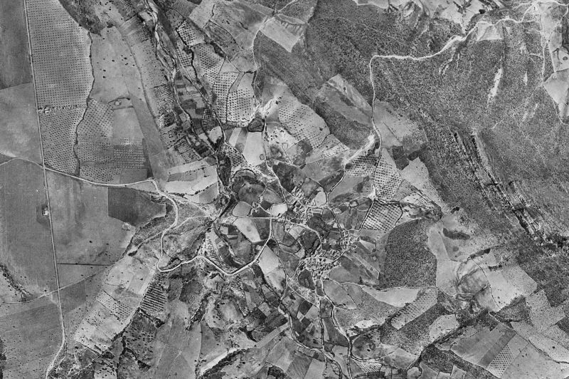 Ortofoto de 1956-1957 del núcleo de Hontanar