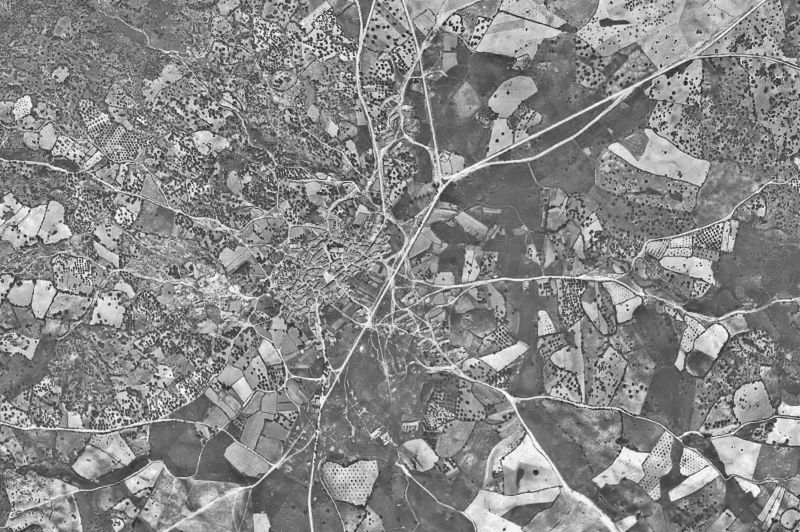 Ortofoto de 1956-1957 del núcleo de La Iglesuela del Tiétar