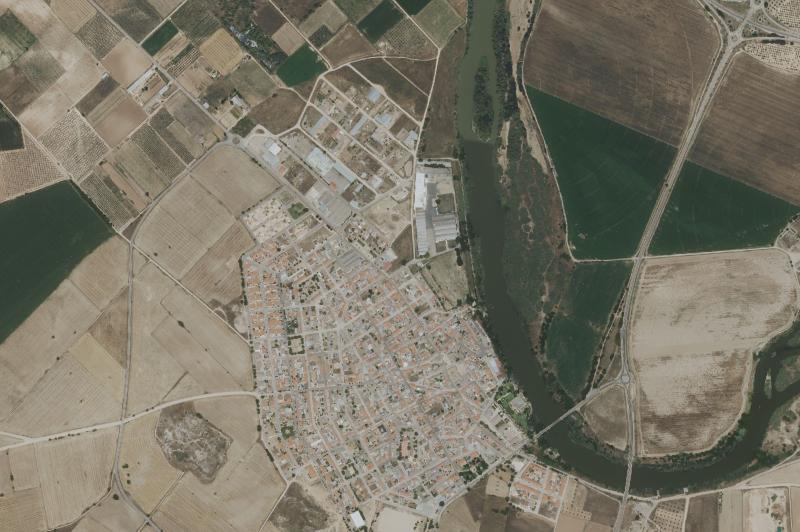 Ortofoto actual del núcleo de Malpica de Tajo