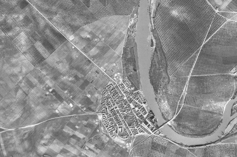 Ortofoto de 1956-1957 del núcleo de Malpica de Tajo