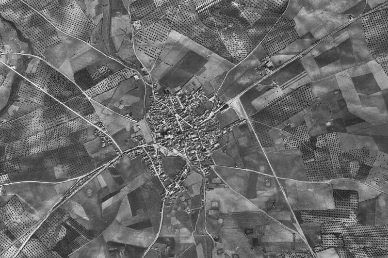 Ortofoto de 1956-1957 del núcleo de Polán