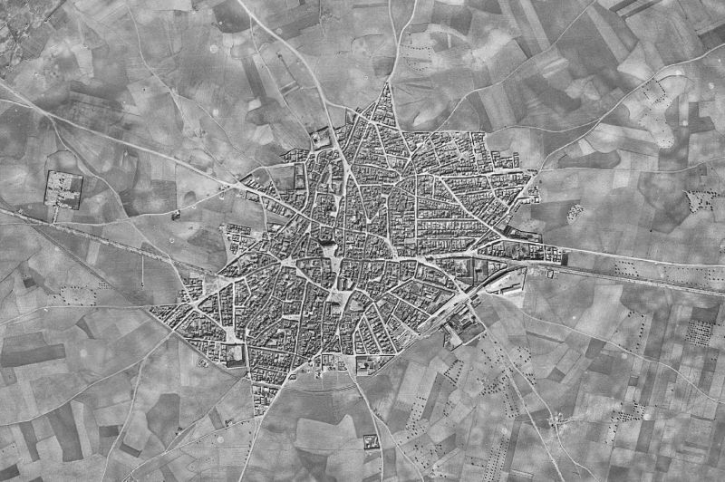 Ortofoto de 1956-1957 del núcleo de La Puebla de Almoradiel