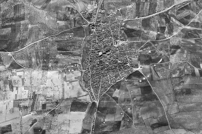 Ortofoto de 1956-1957 del núcleo de La Puebla de Montalbán