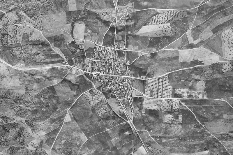 Ortofoto de 1956-1957 del núcleo de San Martín de Montalbán