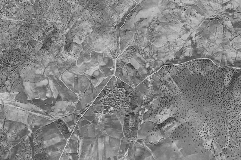 Ortofoto de 1956-1957 del núcleo de San Román de los Montes