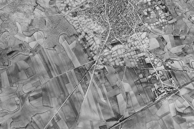 Ortofoto de 1956-1957 del núcleo de Santa Cruz de la Zarza