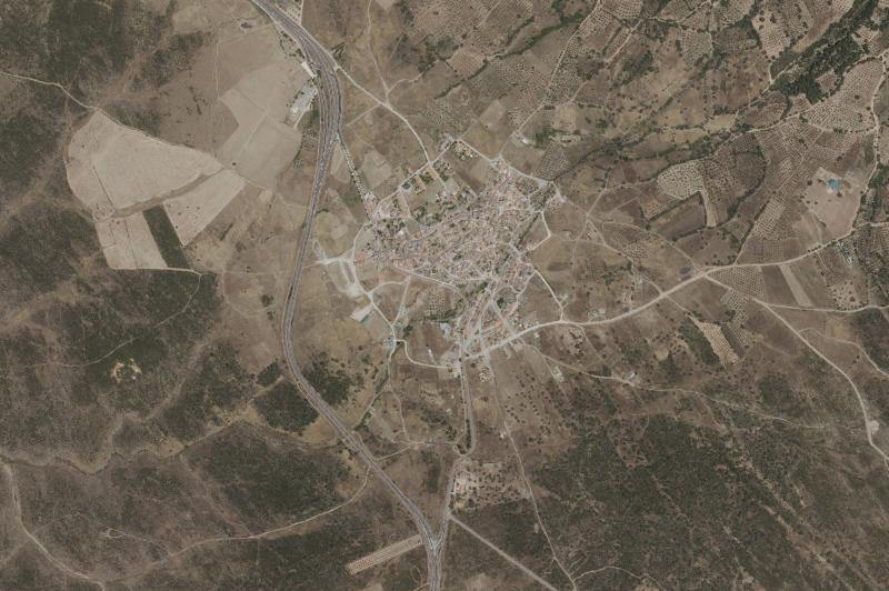 Ortofoto actual del núcleo de Sevilleja de la Jara