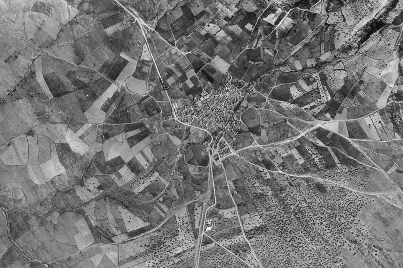 Ortofoto de 1956-1957 del núcleo de Sevilleja de la Jara