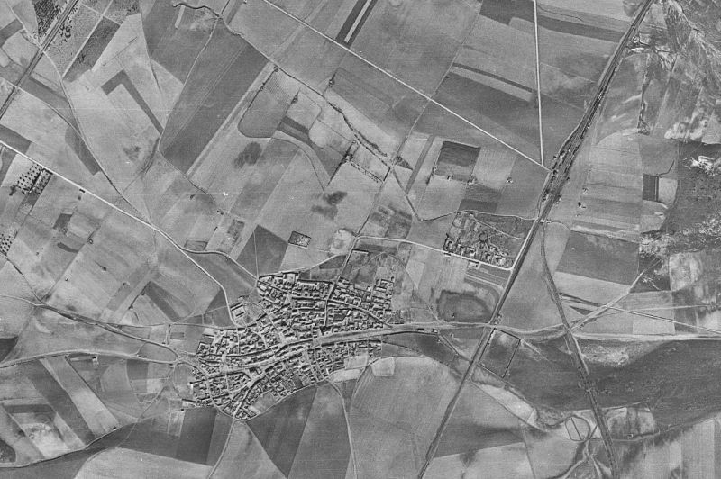 Ortofoto de 1956-1957 del núcleo de Villaluenga de la Sagra
