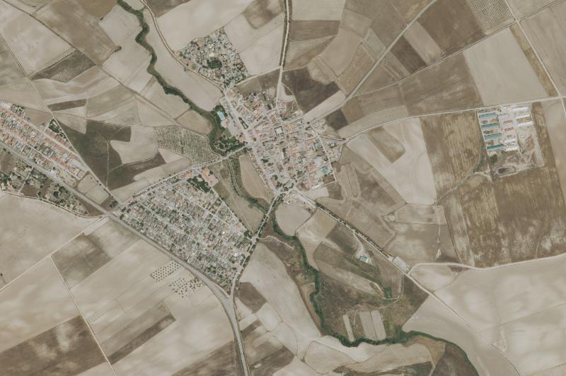 Ortofoto actual del núcleo de Villamiel de Toledo