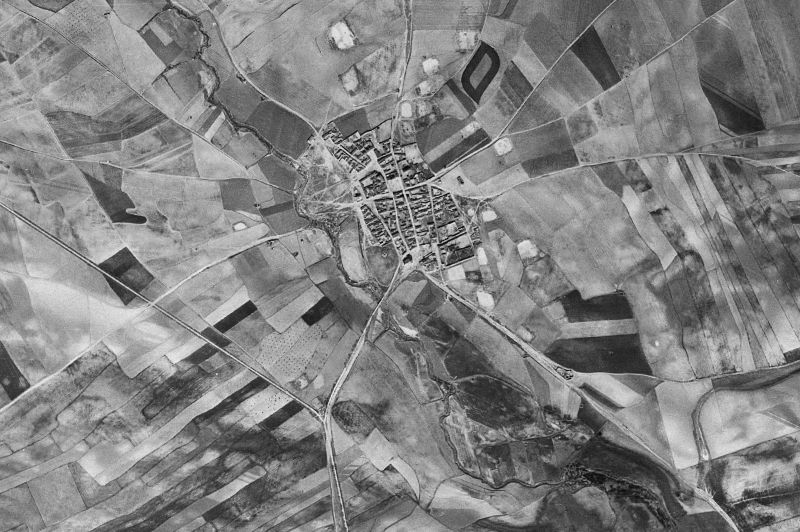 Ortofoto de 1956-1957 del núcleo de Villamiel de Toledo