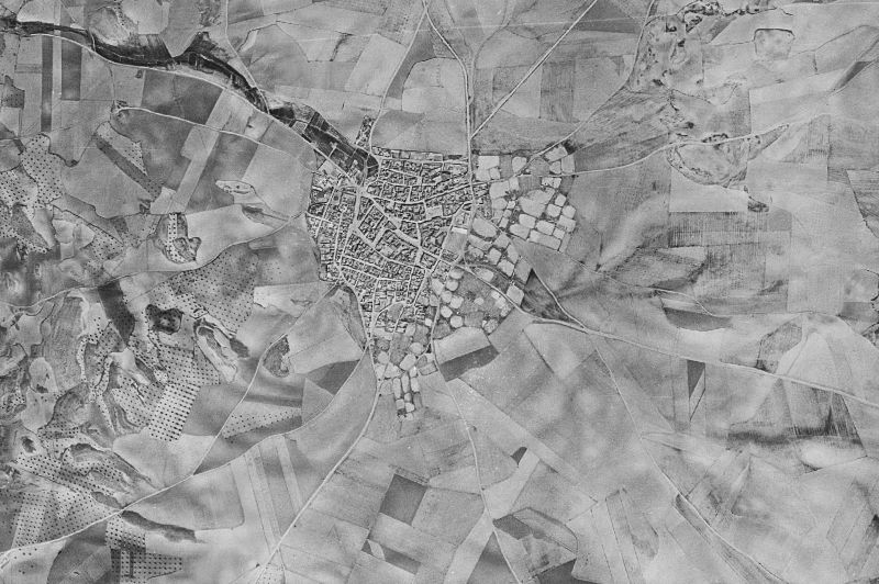 Ortofoto de 1956-1957 del núcleo de Villanueva de Bogas