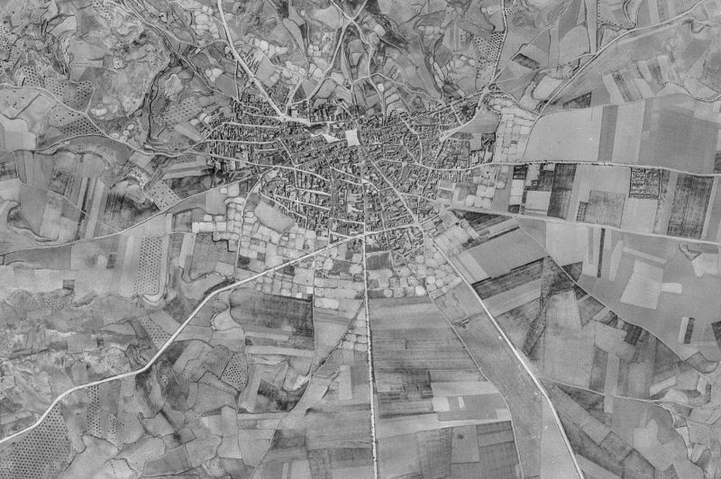 Ortofoto de 1956-1957 del núcleo de Villarrubia de Santiago