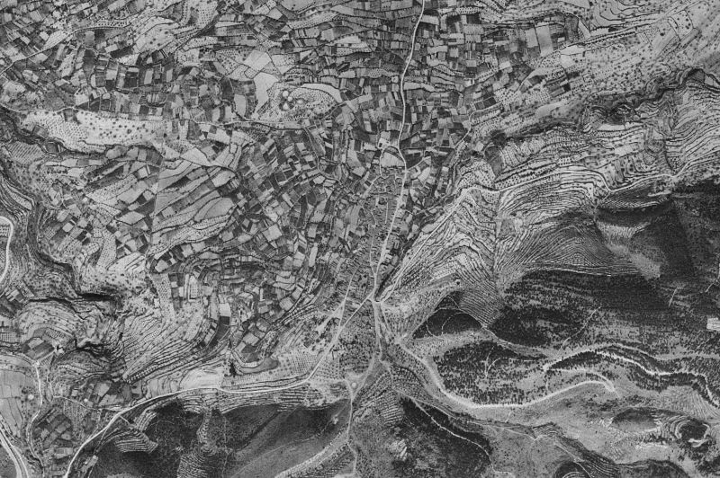 Ortofoto de 1956-1957 del núcleo de Atzeneta d'Albaida