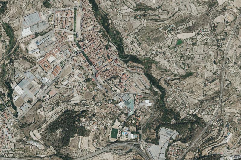 Ortofoto actual del núcleo de Albaida