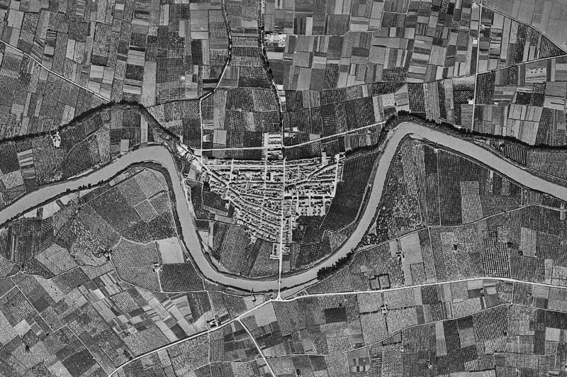 Ortofoto de 1956-1957 del núcleo de Albalat de la Ribera