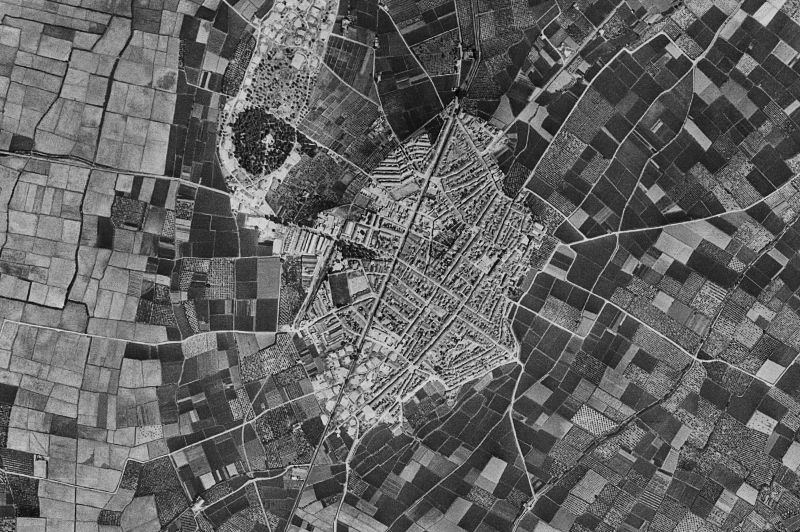 Ortofoto de 1956-1957 del núcleo de Alberic