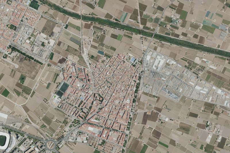 Ortofoto actual del núcleo de Alboraia/Alboraya