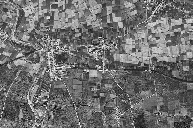 Ortofoto de 1956-1957 del núcleo de Alcàntera de Xúquer