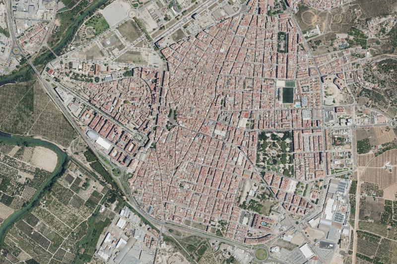 Ortofoto actual del núcleo de Alzira