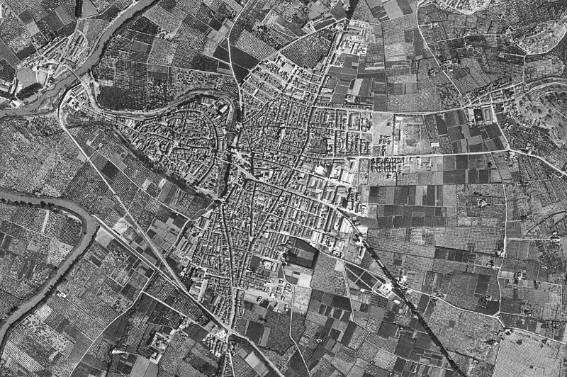 Ortofoto de 1956-1957 del núcleo de Alzira