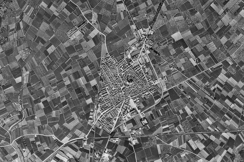 Ortofoto de 1956-1957 del núcleo de L'Alcúdia