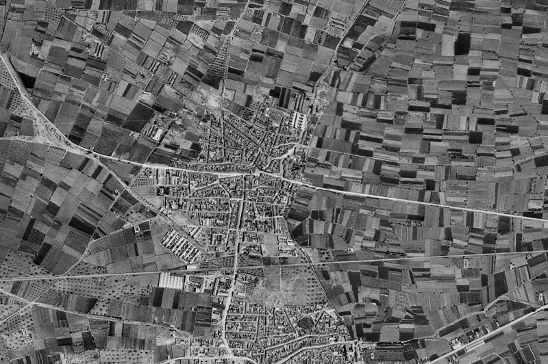 Ortofoto de 1956-1957 del núcleo de Aldaia